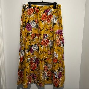 Rachel Roy Floral skirt women’s large Linen Blend